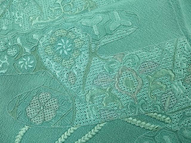 平和屋着物▼中国三大刺繍　スワトウ刺繍　汕頭刺繍　総刺繍　訪問着　吉祥花文　正絹　逸品　DABG5673fe