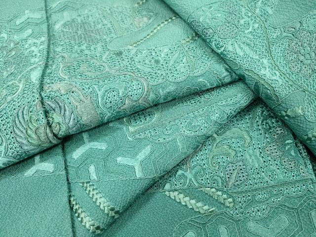 平和屋着物▼中国三大刺繍　スワトウ刺繍　汕頭刺繍　総刺繍　訪問着　吉祥花文　正絹　逸品　DABG5673fe