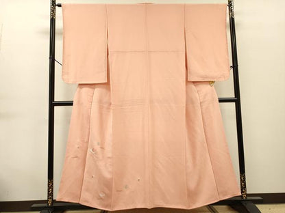 平和屋着物▼訪問着　総刺繍　吹き寄せ花筏文　金糸　鬼しぼ縮緬　正絹　逸品　DABG5681fe