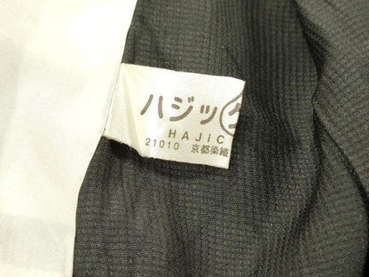 平和屋着物▽上質な小紋　単衣　乱菊　黒地　ロング丈　正絹　逸品　DABG5687fe