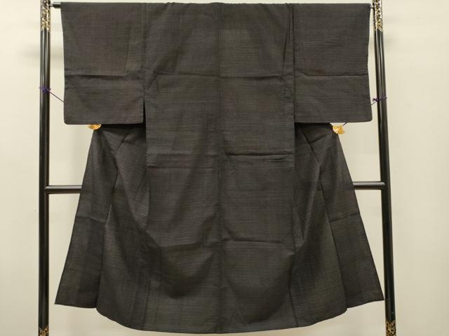 平和屋着物●男性　紬　十字絣　黒地　正絹　逸品　AABF5524fy 平和屋着物▽男性 紬 単衣 十字絣 黒地 正絹 逸品 DABG5696fe