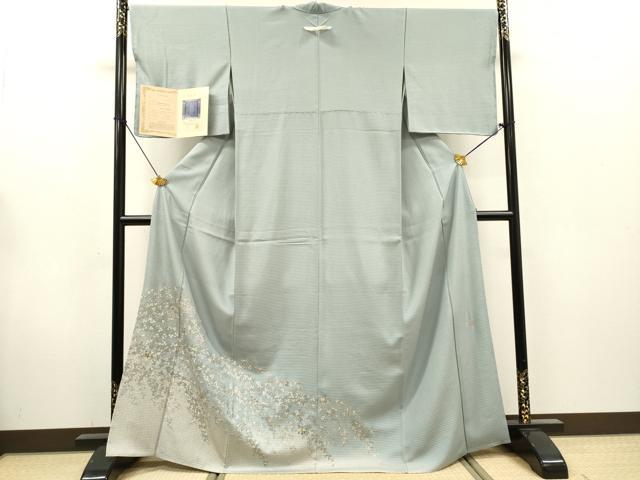 平和屋着物▽松尾光琳　色留袖　単衣　無双　絽袷　絽×絽　萩図　光琳本金箔　反端・保証書付き　正絹　逸品　未使用　DABG5720fe