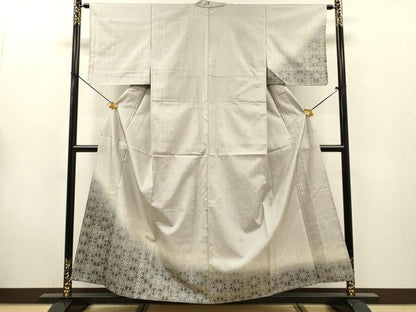 平和屋着物▽本場染大島紬　訪問着　単衣　草木小紋　舞花文　正絹　逸品　未使用　DABG5725fe