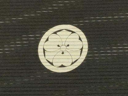平和屋着物▽男性　黒紋付　長羽織　スリーシーズン　春夏秋　塵除け　絽　正絹　逸品　DABG5730fe