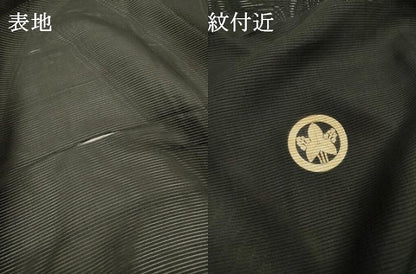 平和屋着物▽男性　黒紋付　長羽織　スリーシーズン　春夏秋　塵除け　絽　正絹　逸品　DABG5731fe