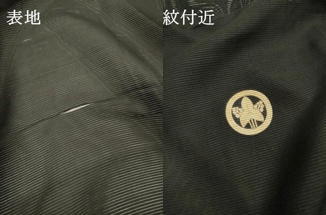 平和屋着物▽男性　黒紋付　長羽織　スリーシーズン　春夏秋　塵除け　絽　正絹　逸品　DABG5731fe