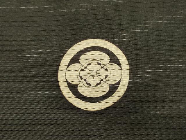 平和屋着物▽男性　黒紋付　長羽織　スリーシーズン　春夏秋　塵除け　絽　正絹　逸品　DABG5733fe