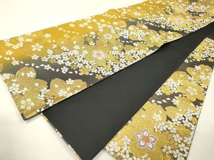 平和屋着物▼六通柄袋帯　舞桜　金糸　正絹　逸品　DABG5780fe