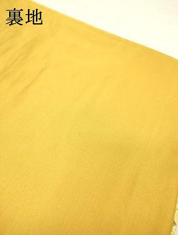 平和屋着物▼六通柄袋帯　更紗花唐草文　金糸　正絹　逸品　DABG5841fe