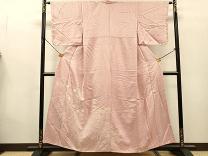 平和屋着物▼中国三大刺繍　相良刺繍　総刺繍　色留訪問着　草花文　金糸　正絹　逸品　DABG5868fe