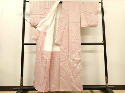 平和屋着物▼中国三大刺繍　相良刺繍　総刺繍　色留訪問着　草花文　金糸　正絹　逸品　DABG5868fe