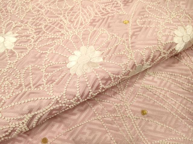 平和屋着物▼中国三大刺繍　相良刺繍　総刺繍　色留訪問着　草花文　金糸　正絹　逸品　DABG5868fe