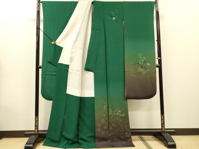 平和屋着物●豪華振袖　総刺繍　草花　暈し染　金糸　正絹　逸品　DABG5870fe