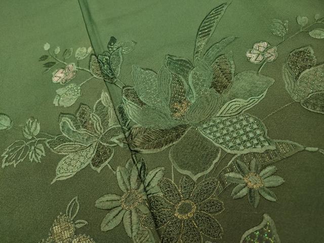 平和屋着物●豪華振袖　総刺繍　草花　暈し染　金糸　正絹　逸品　DABG5870fe