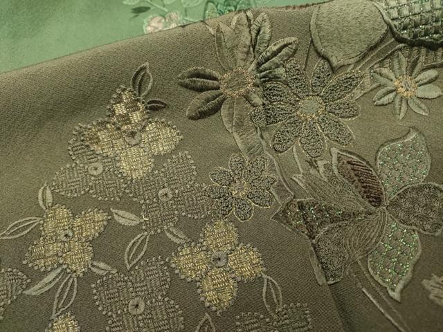 平和屋着物●豪華振袖　総刺繍　草花　暈し染　金糸　正絹　逸品　DABG5870fe