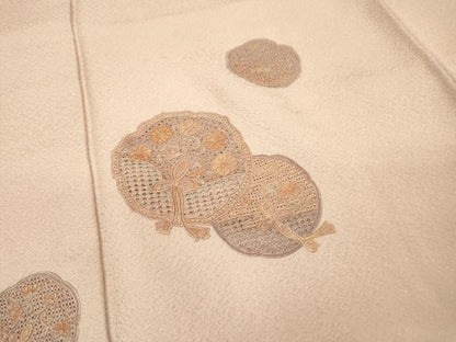 平和屋着物▼中国三大刺繍　スワトウ刺繍　汕頭刺繍　相良刺繍　総刺繍　訪問着　鏡裏花文　正絹　逸品　DABG5874fe