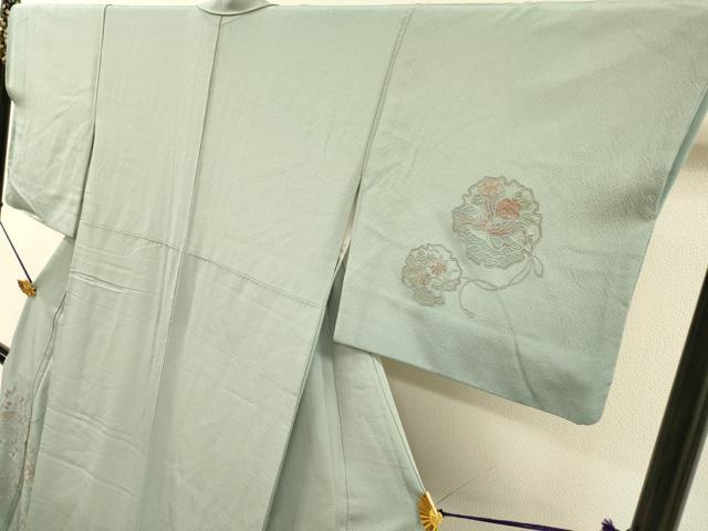 平和屋着物▼中国三大刺繍　スワトウ刺繍　汕頭刺繍　総刺繍　訪問着　几帳雪輪花文　正絹　逸品　DABG5881fe