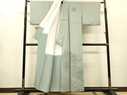 平和屋着物▼中国三大刺繍　スワトウ刺繍　汕頭刺繍　総刺繍　訪問着　几帳雪輪花文　正絹　逸品　DABG5881fe
