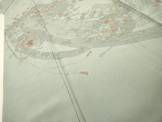 平和屋着物▼中国三大刺繍　スワトウ刺繍　汕頭刺繍　総刺繍　訪問着　几帳雪輪花文　正絹　逸品　DABG5881fe