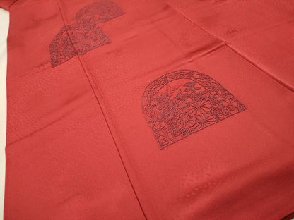 平和屋着物▼中国三大刺繍　相良刺繍　総刺繍　訪問着　草花　正絹　逸品　未使用　DABG5883fe