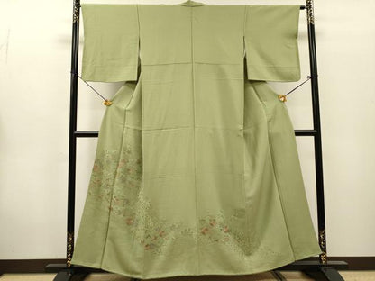 平和屋着物▼中国三大刺繍　スワトウ刺繍　汕頭刺繍　総刺繍　訪問着　籬菊文　正絹　逸品　DABG5890fe