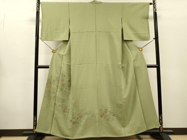 平和屋着物▼中国三大刺繍　スワトウ刺繍　汕頭刺繍　総刺繍　訪問着　籬菊文　正絹　逸品　DABG5890fe