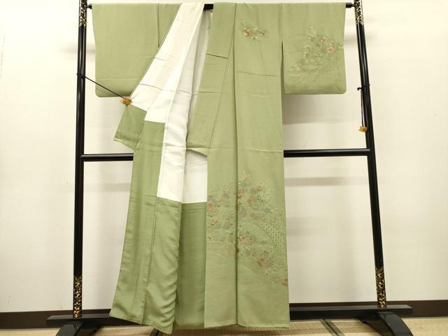 平和屋着物▼中国三大刺繍　スワトウ刺繍　汕頭刺繍　総刺繍　訪問着　籬菊文　正絹　逸品　DABG5890fe