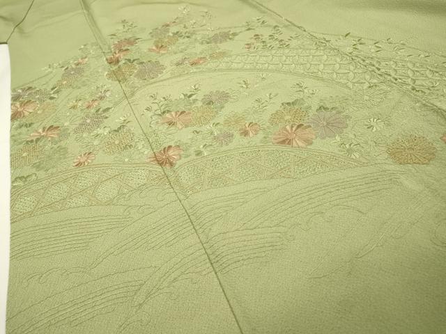 平和屋着物▼中国三大刺繍　スワトウ刺繍　汕頭刺繍　総刺繍　訪問着　籬菊文　正絹　逸品　DABG5890fe