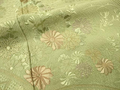 平和屋着物▼中国三大刺繍　スワトウ刺繍　汕頭刺繍　総刺繍　訪問着　籬菊文　正絹　逸品　DABG5890fe