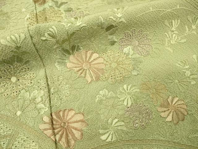 平和屋着物▼中国三大刺繍　スワトウ刺繍　汕頭刺繍　総刺繍　訪問着　籬菊文　正絹　逸品　DABG5890fe
