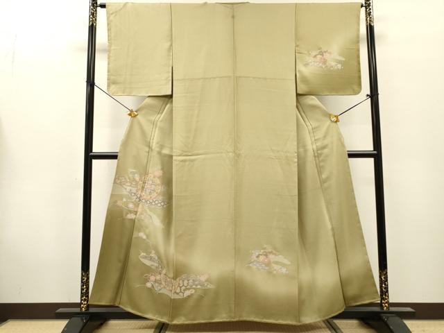 平和屋着物▼中国三大刺繍　スワトウ刺繍　汕頭刺繍　総刺繍　訪問着　正倉院霞芝花文　暈し染　正絹　逸品　未使用　DABG5893fe