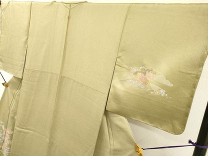 平和屋着物▼中国三大刺繍　スワトウ刺繍　汕頭刺繍　総刺繍　訪問着　正倉院霞芝花文　暈し染　正絹　逸品　未使用　DABG5893fe
