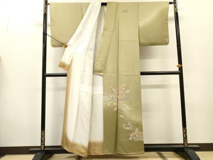 平和屋着物▼中国三大刺繍　スワトウ刺繍　汕頭刺繍　総刺繍　訪問着　正倉院霞芝花文　暈し染　正絹　逸品　未使用　DABG5893fe