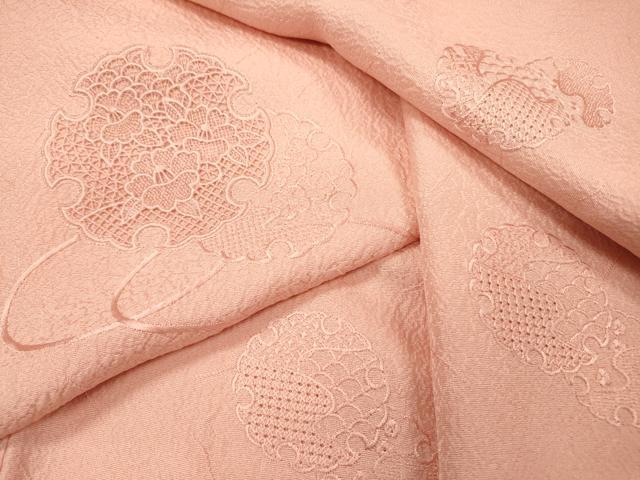 平和屋着物▼中国三大刺繍　スワトウ刺繍　汕頭刺繍　総刺繍　無地絵羽訪問着　雪輪花文　虹色　正絹　逸品　DABG5903fe