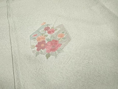 平和屋着物▼中国三大刺繍　スワトウ刺繍　汕頭刺繍　総刺繍　訪問着　亀甲紗綾形花文　暈し染　正絹　逸品　DABG5907fe