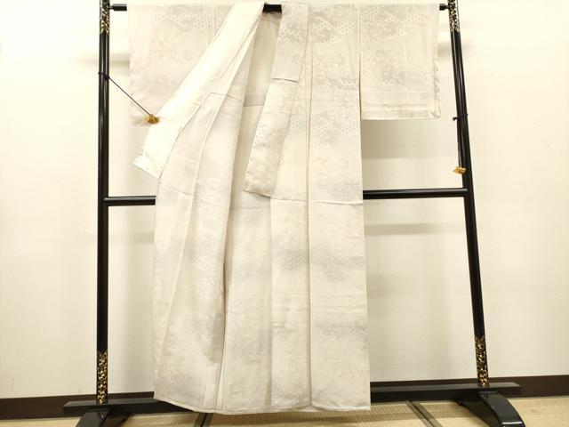 平和屋着物▽上質な小紋　単衣　地紋起こし　唐草　暈し染　正絹　逸品　未使用　DABG5911fe