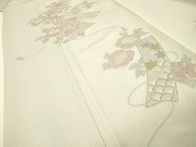 平和屋着物▼中国三大刺繍　スワトウ刺繍　汕頭刺繍　相良刺繍　総刺繍　訪問着　短冊吉祥花文　正絹　逸品　DABG5914fe