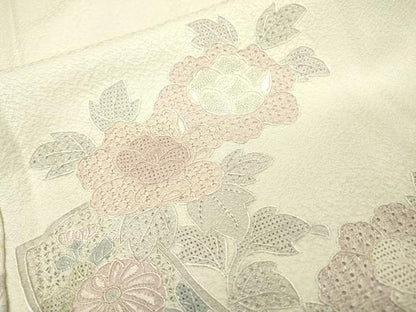 平和屋着物▼中国三大刺繍　スワトウ刺繍　汕頭刺繍　相良刺繍　総刺繍　訪問着　短冊吉祥花文　正絹　逸品　DABG5914fe