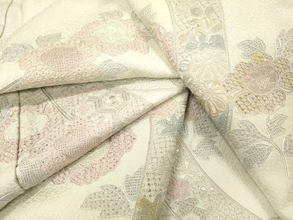平和屋着物▼中国三大刺繍　スワトウ刺繍　汕頭刺繍　相良刺繍　総刺繍　訪問着　短冊吉祥花文　正絹　逸品　DABG5914fe