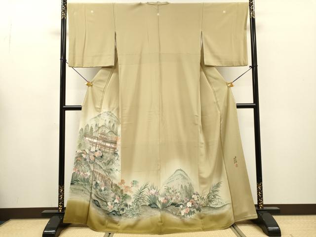 平和屋着物▼豪華色留袖　作家物　手描き　藤紅染　東海道　暈し染　正絹　逸品　DABG5922fe