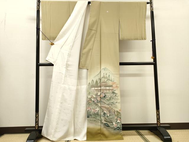 平和屋着物▼豪華色留袖　作家物　手描き　藤紅染　東海道　暈し染　正絹　逸品　DABG5922fe