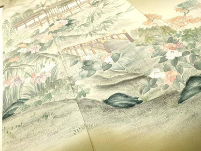 平和屋着物▼豪華色留袖　作家物　手描き　藤紅染　東海道　暈し染　正絹　逸品　DABG5922fe