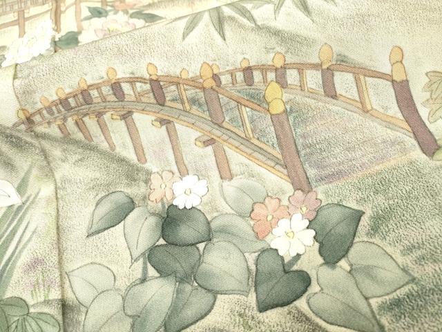 平和屋着物▼豪華色留袖　作家物　手描き　藤紅染　東海道　暈し染　正絹　逸品　DABG5922fe