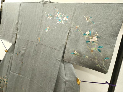 平和屋着物▼訪問着　枝花　暈し染　金銀彩　正絹　逸品　DABG5933fe