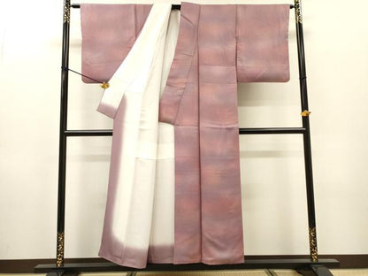 平和屋着物▼上質な小紋　作家物　本草木ぞめ　霞文　暈し染　正絹　逸品　DABG5938fe