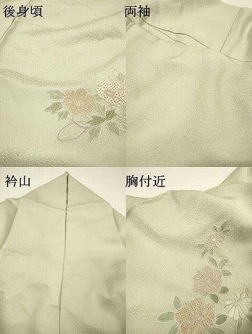 平和屋着物▼中国三大刺繍　スワトウ刺繍　汕頭刺繍　相良刺繍　総刺繍　訪問着　扇面花文　金糸　さが美扱い　正絹　逸品　DABG5948fe