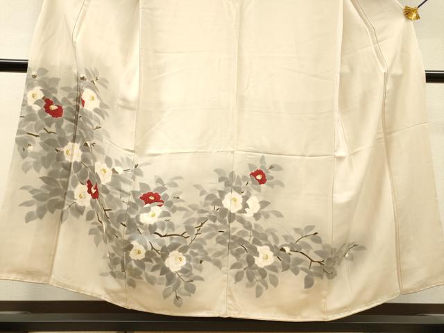 平和屋着物▼豪華色留袖　手描き　枝椿　暈し染　金彩　正絹　逸品　DABG5949fe