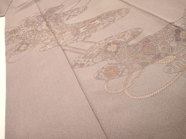 平和屋着物▼中国三大刺繍　スワトウ刺繍　汕頭刺繍　総刺繍　訪問着　鳳凰霞花文　正絹　逸品　DABG5958fe