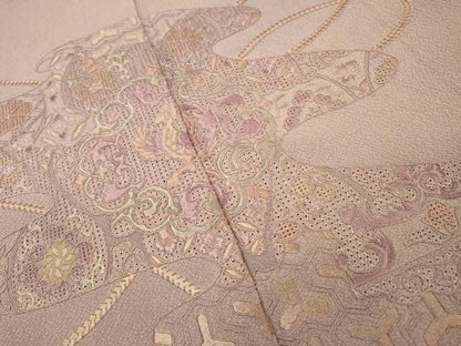 平和屋着物▼中国三大刺繍　スワトウ刺繍　汕頭刺繍　総刺繍　訪問着　鳳凰霞花文　正絹　逸品　DABG5958fe