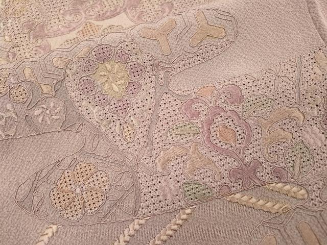 平和屋着物▼中国三大刺繍　スワトウ刺繍　汕頭刺繍　総刺繍　訪問着　鳳凰霞花文　正絹　逸品　DABG5958fe
